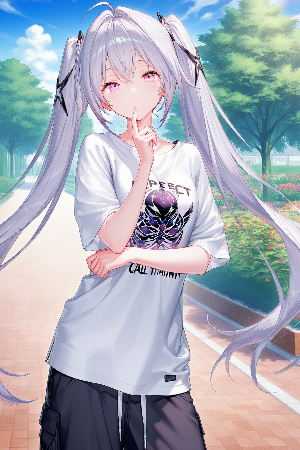 アホ毛　ツインテール