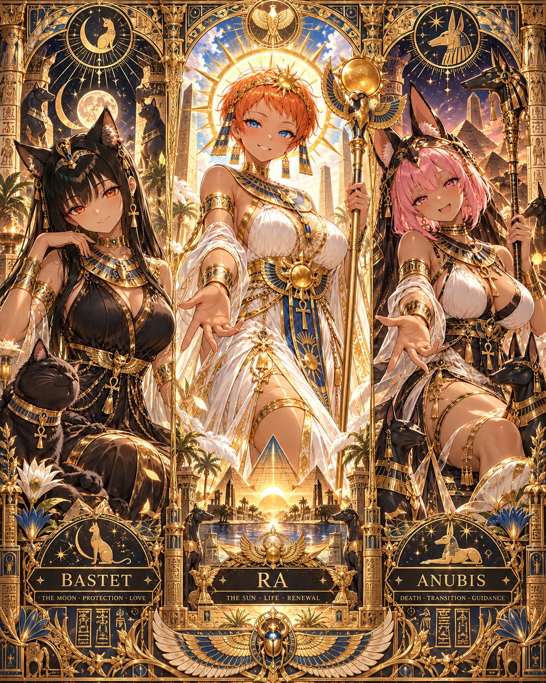 バステト、ラー、アヌビス❤️🧡💕 | の人気AIイラスト・グラビア