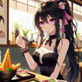 天ぷらと黒髪ポニーテール少女★(9枚) 7枚目
