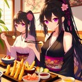 天ぷらと黒髪ポニーテール少女★(9枚) 6枚目