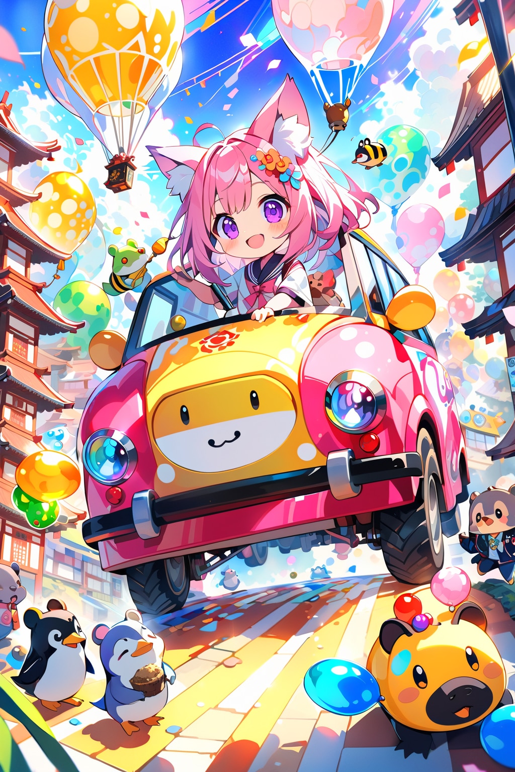 ピンク髪のキツネ娘ちゃん
