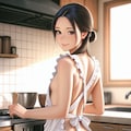 いろんなモデルで裸エプロン5 2枚目