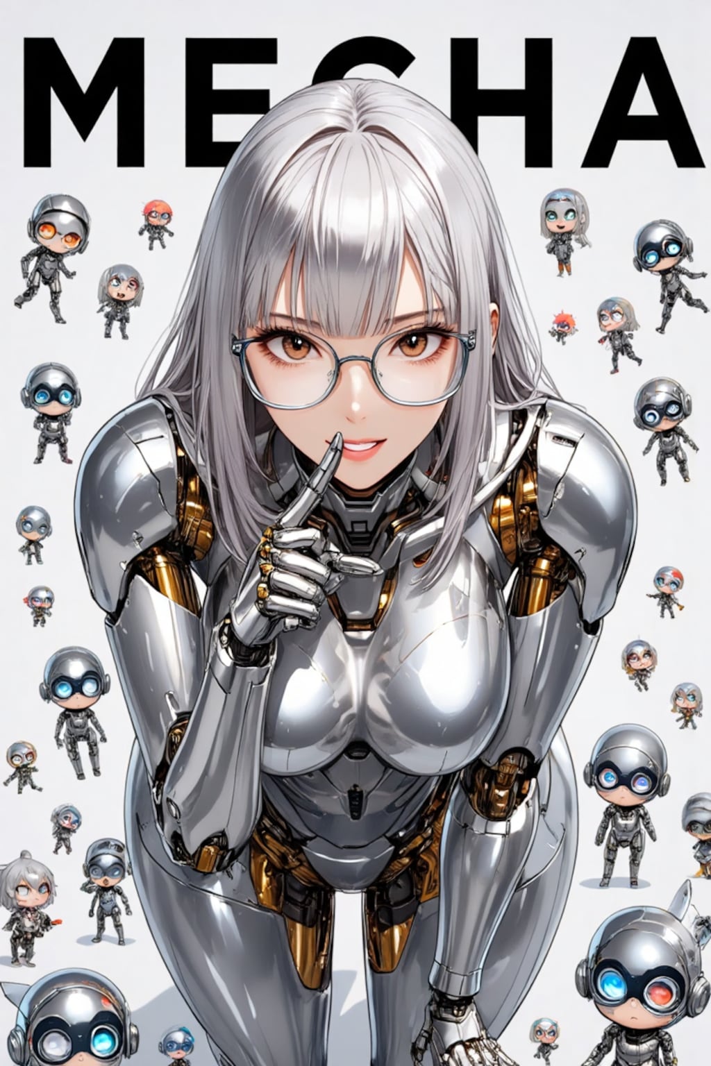 雑誌の表紙風メカ子