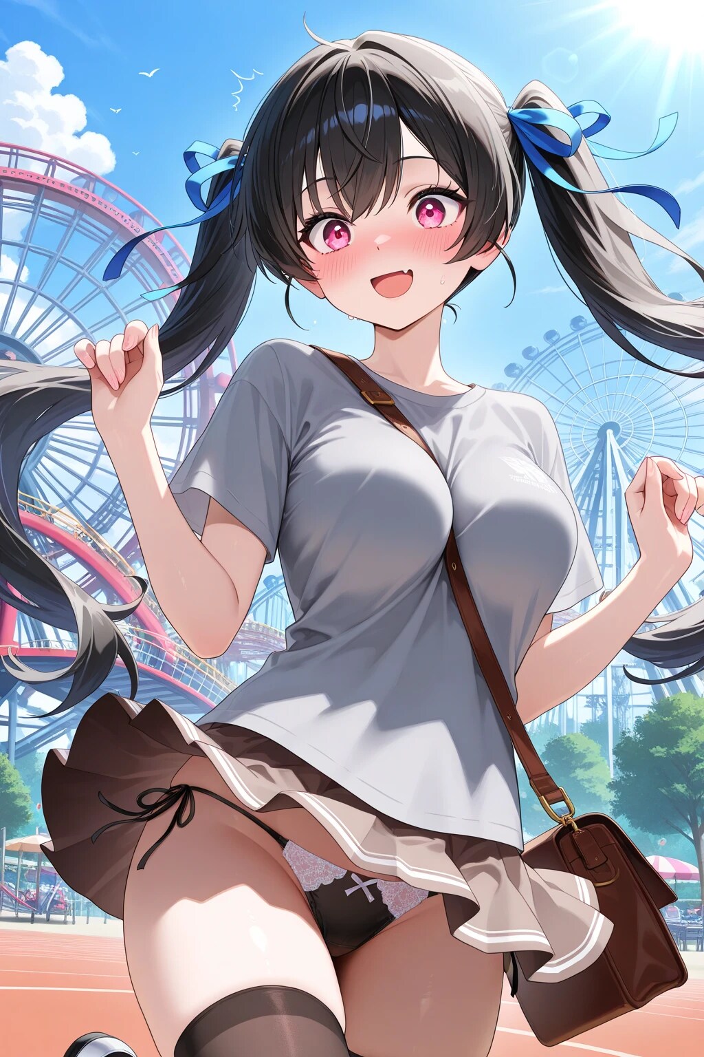 （やばっ、こんなとこで勝負下着見られちゃったー///）