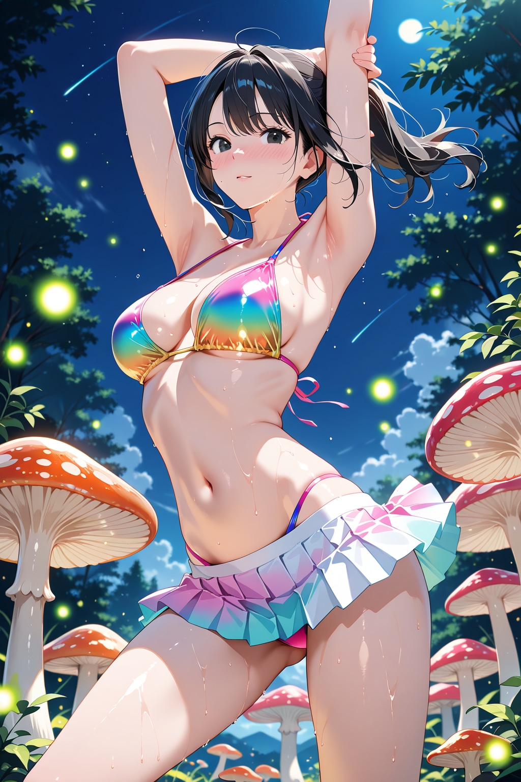 きのこの森でキメポーズ♡