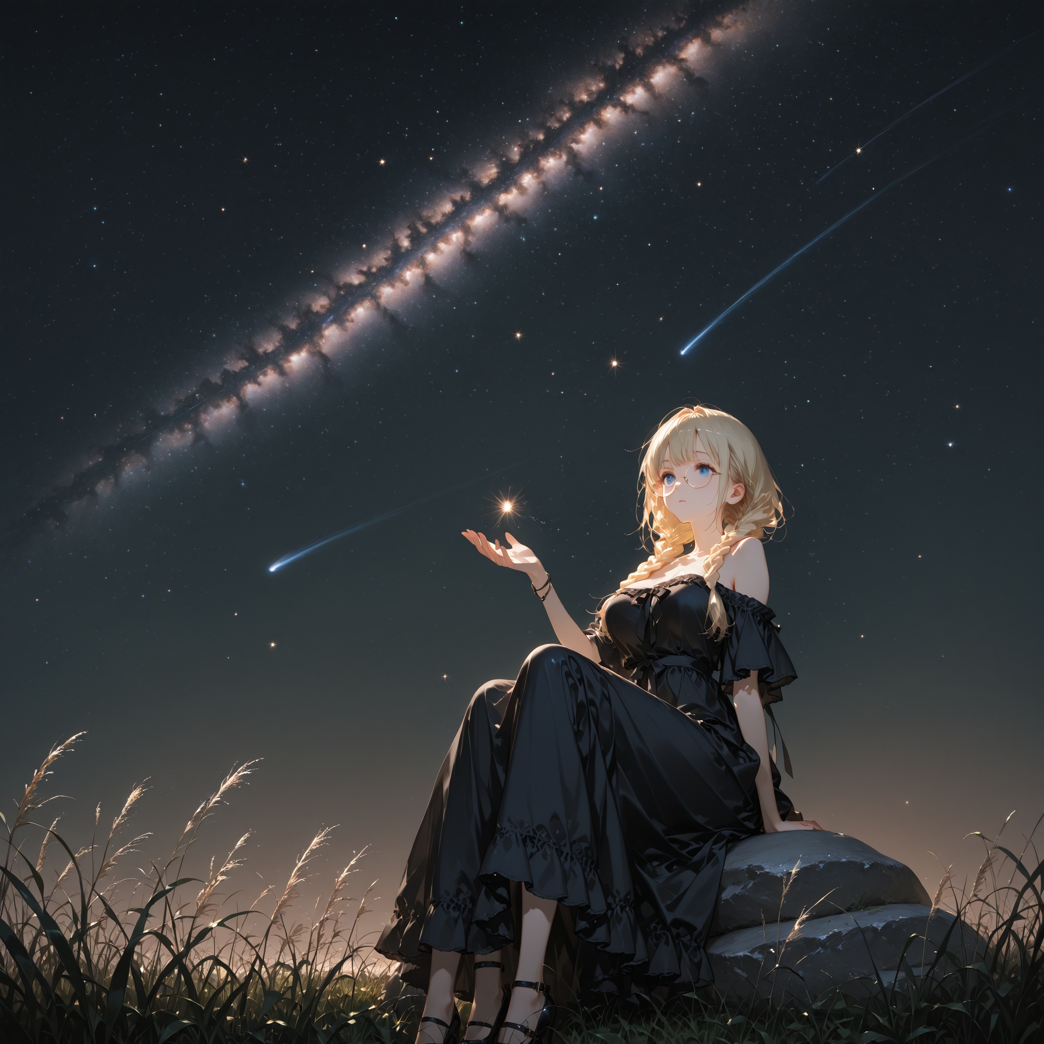 夜空を見つめるナオ | の人気AIイラスト・グラビア