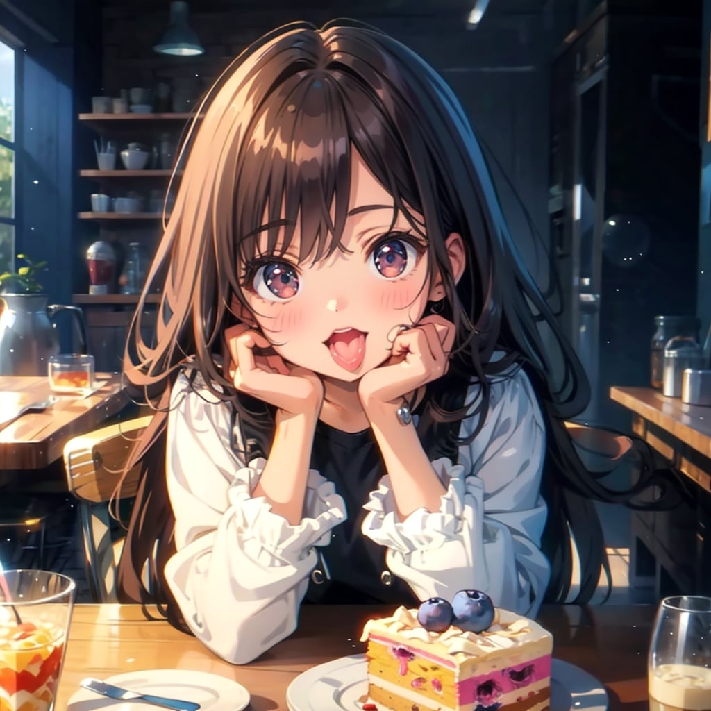 喫茶店でブルーベリーケーキを | の人気AIイラスト・グラビア