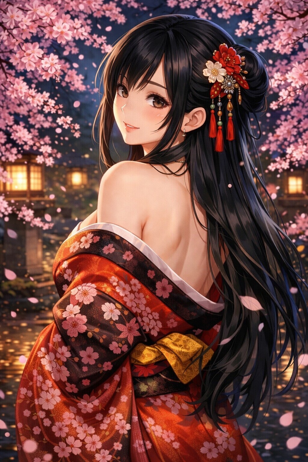 「夜の桜も綺麗ですね🌸」