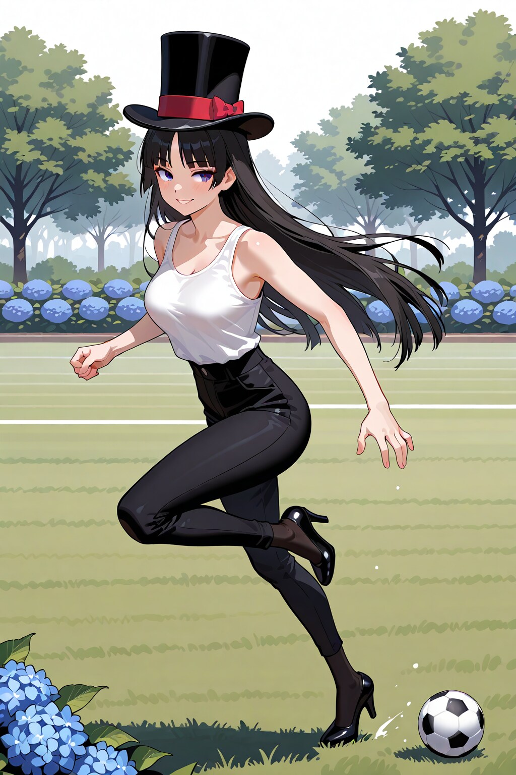 かっこかわいいダンサー白鳥英美梨の紫陽花サッカー
