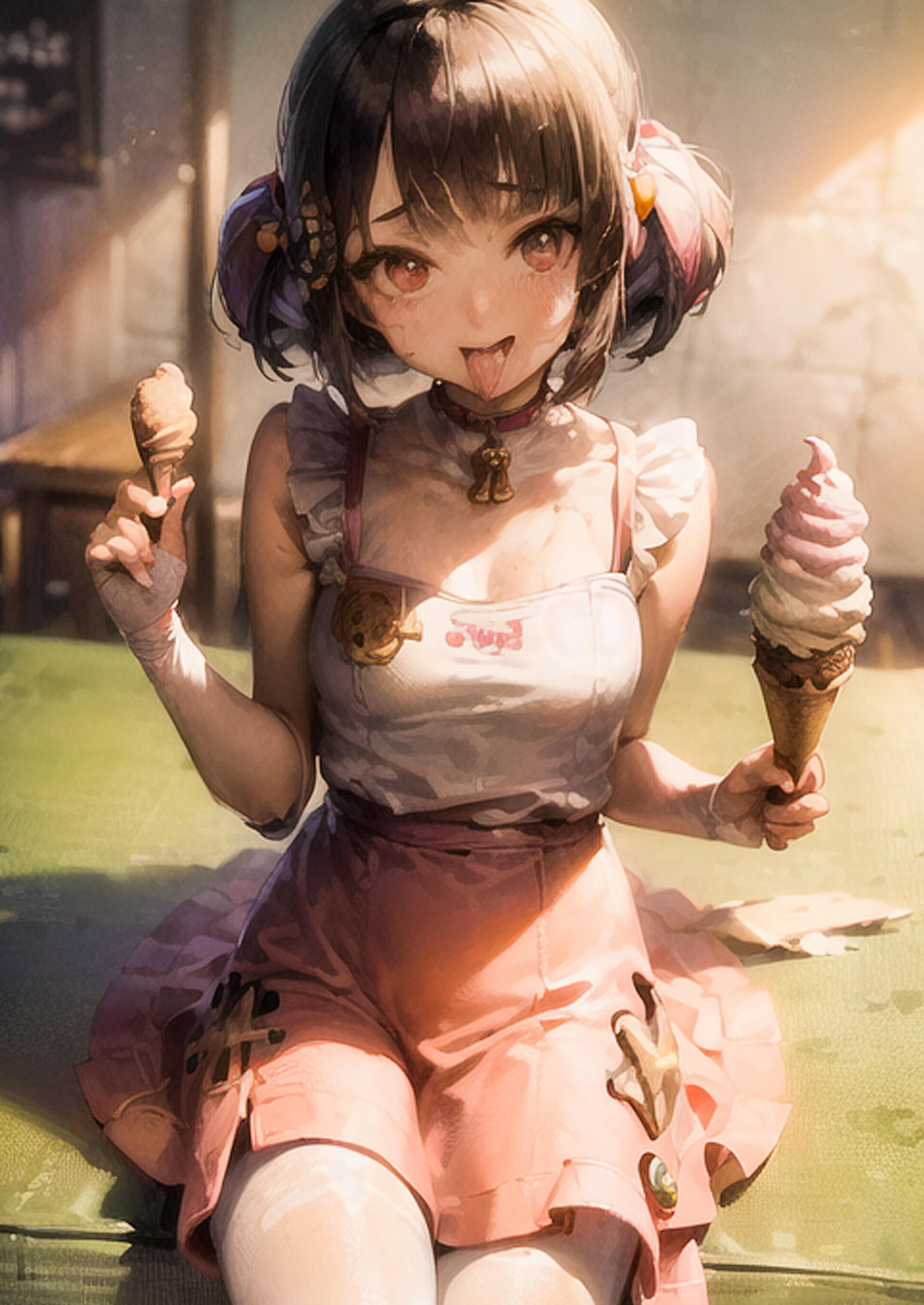 お兄ちゃんこぼちゃった・・・・噴いて