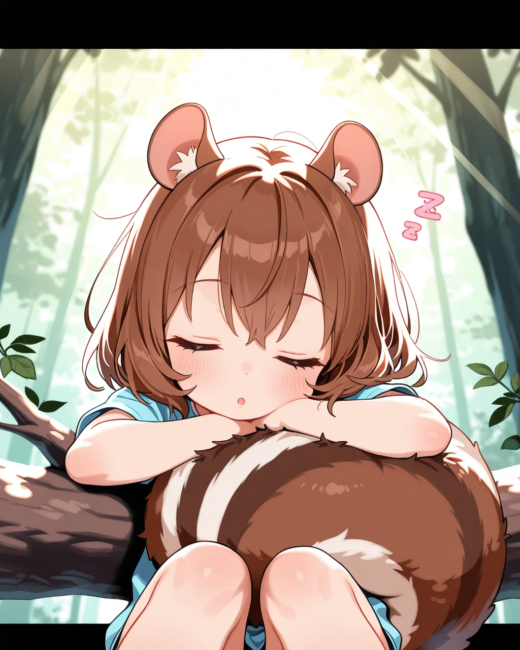 リスさんの居眠り・・・。zzz