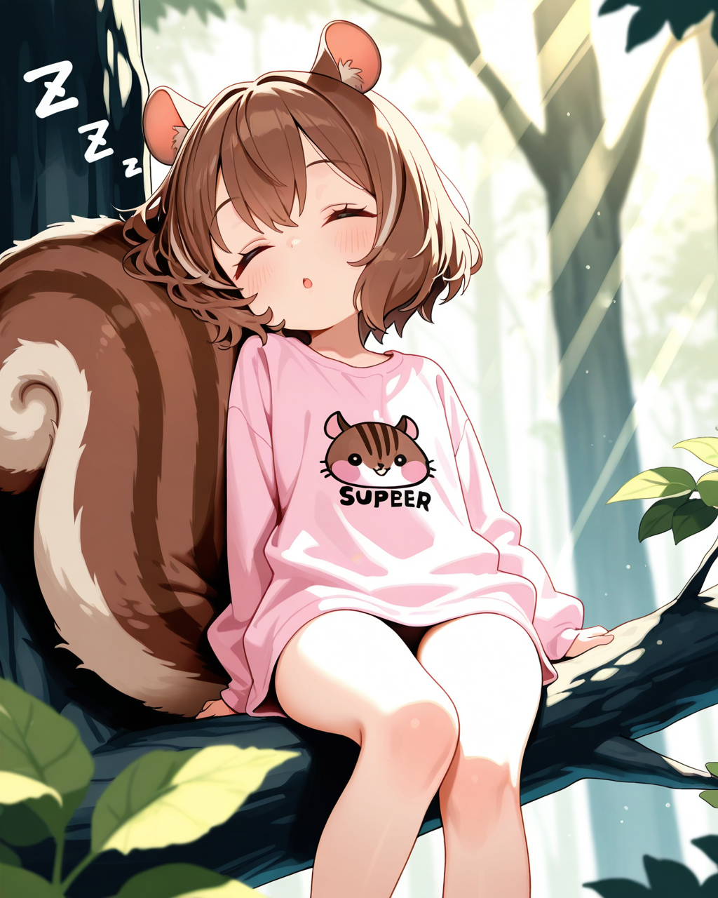 リスさんの居眠り・・・。zzz