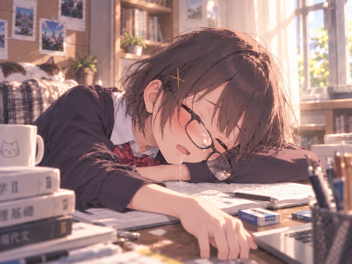 眼鏡っ娘、完全停止。 | の人気AIイラスト・グラビア