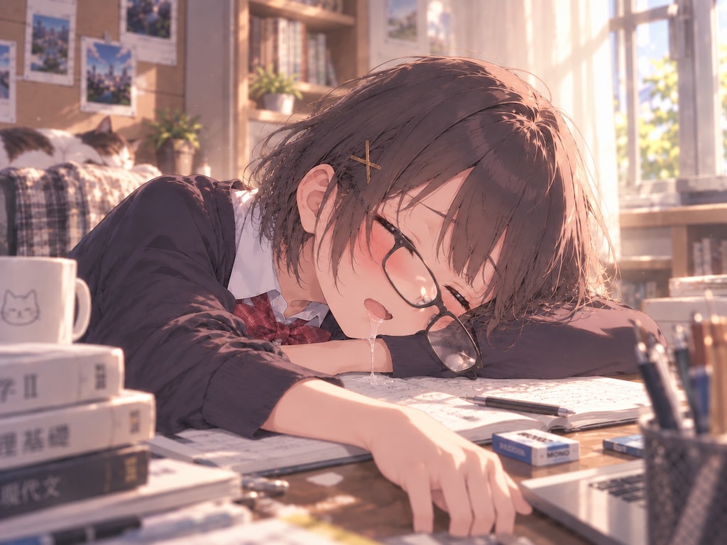 眼鏡っ娘、完全停止。