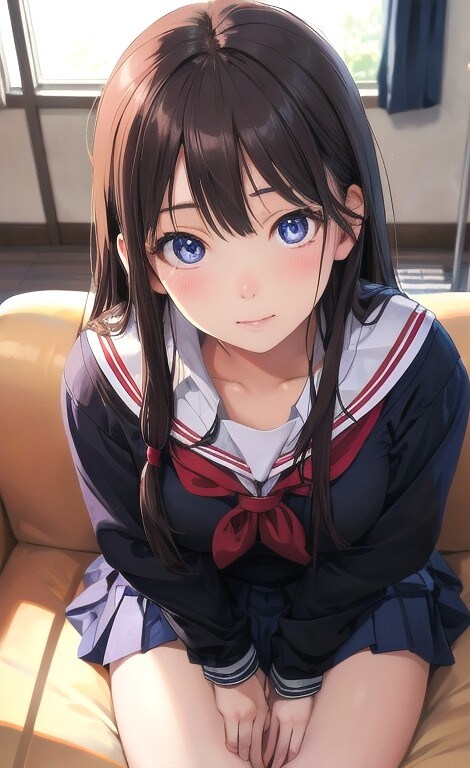 ソファーに座る女の子