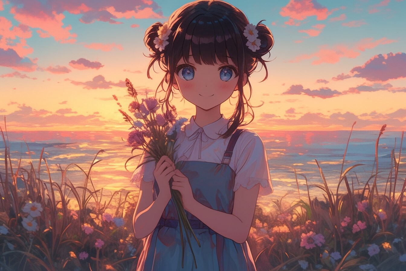 夕暮れのおだんごちゃん🍡✨13 | の人気AIイラスト・グラビア