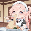 APRICOTのチャーハンを食べるメイドさん 7枚目