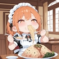 APRICOTのチャーハンを食べるメイドさん 2枚目