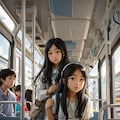 路面電車内 2枚目