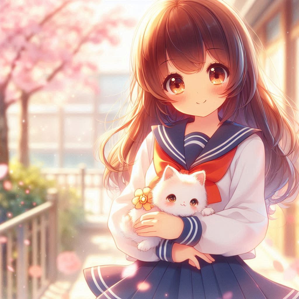猫と少女(DALL-E)