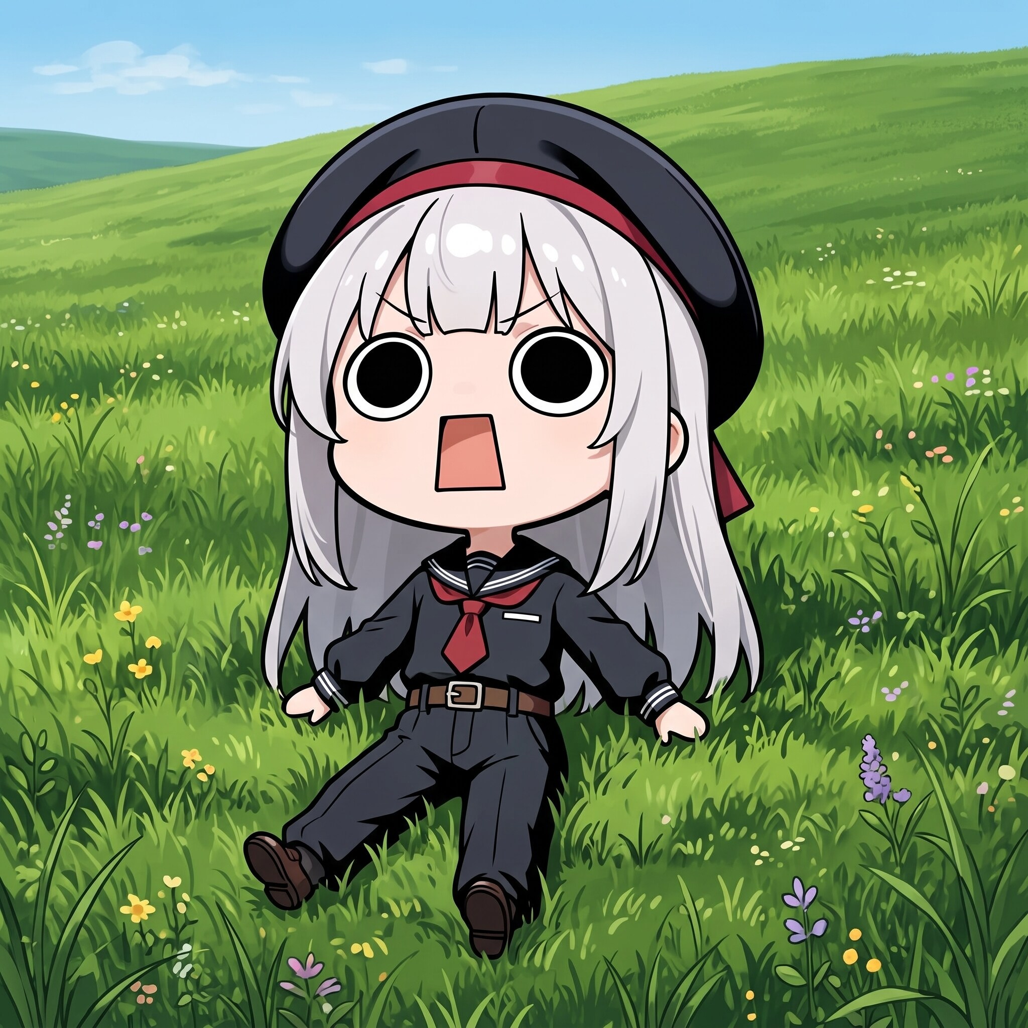 草の上で寛ぐえらいこっちゃ嬢 | の人気AIイラスト・グラビア