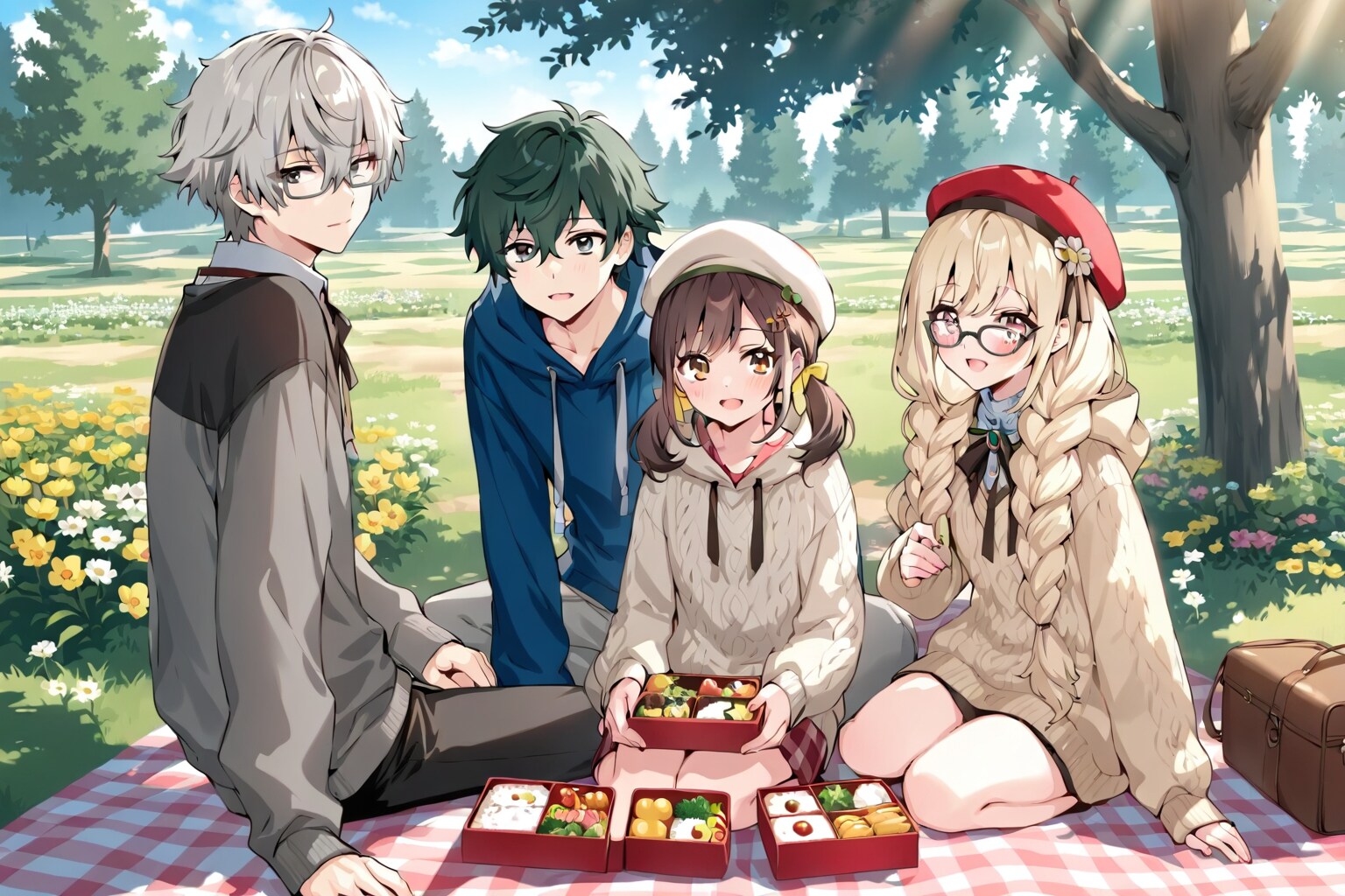 朝からピクニック