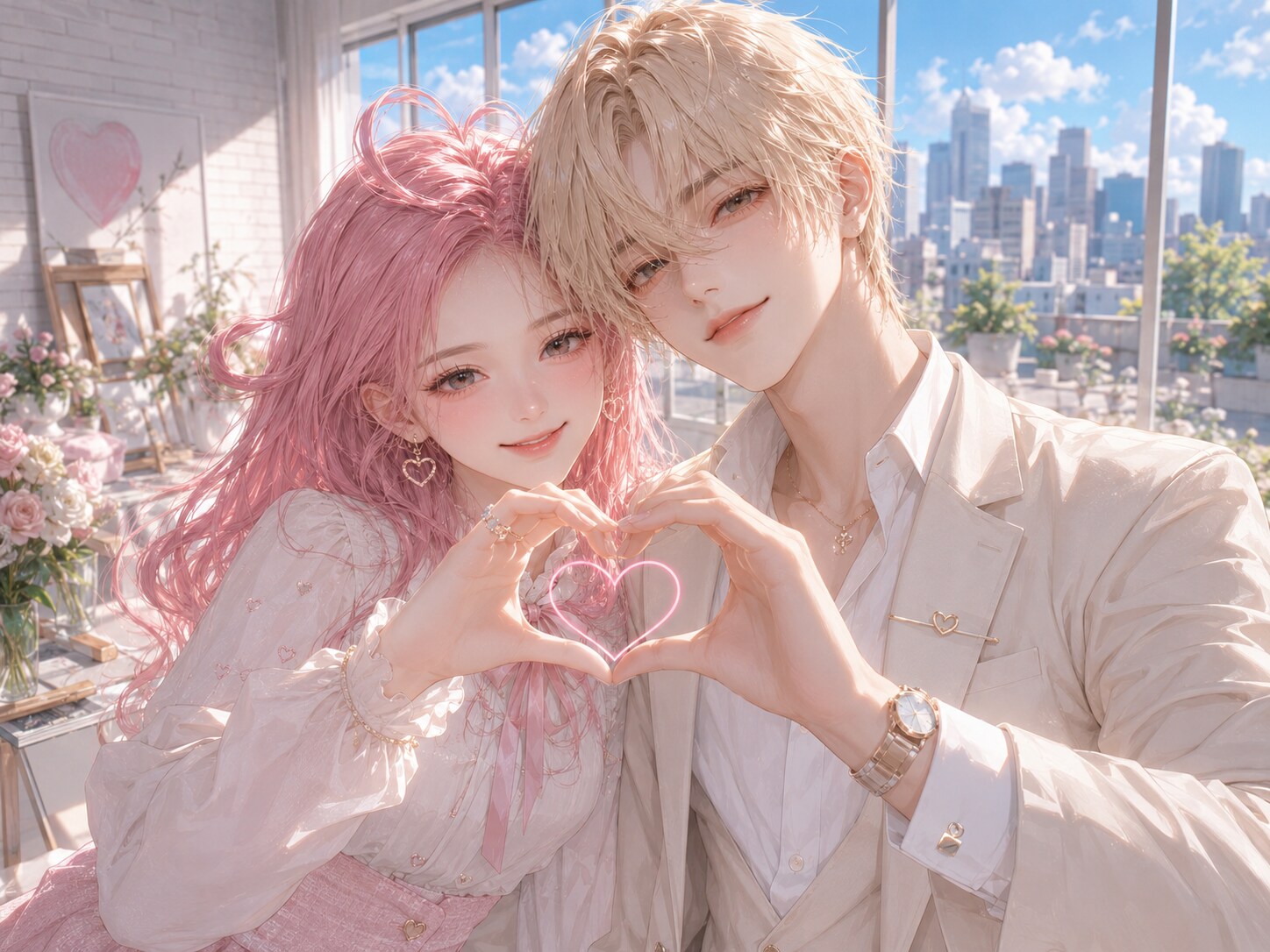 「♡」をを作る撮影会　ver.落果ちゃん×甘利くん
