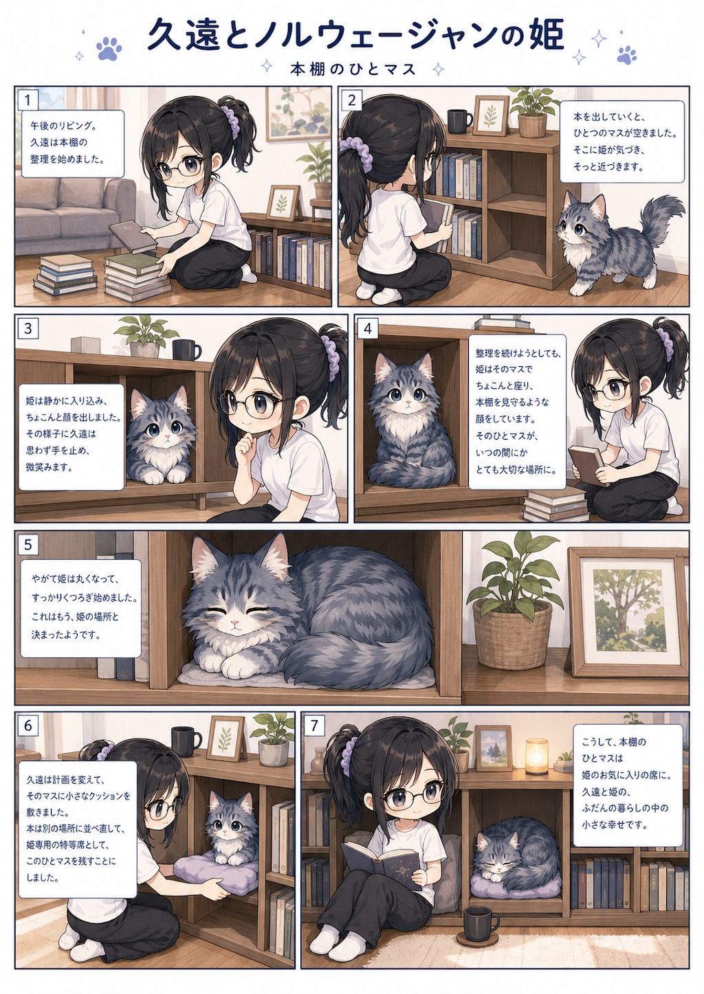 猫漫画コンテンツ6シリーズ  #サイベリアンのクィーン  #ちびキャラ #ベビークイーン  #クイーンと無職のおっさん現代版  #クイーンと無職のおっさん江戸版  #ナコは今日もそばにいる  #久遠と
