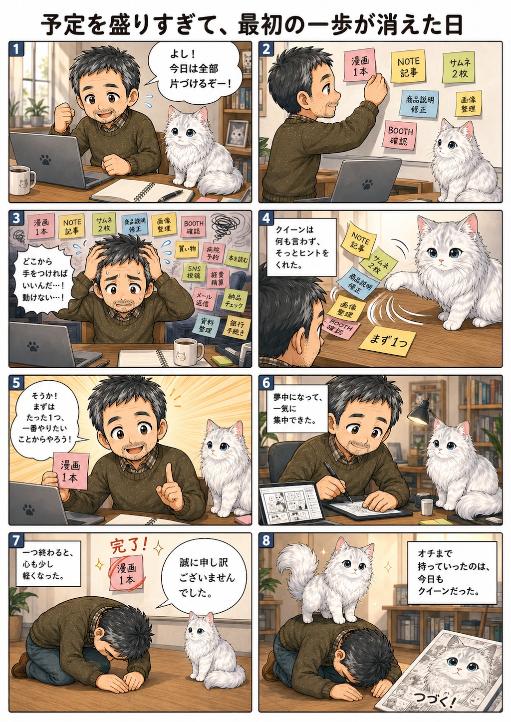 猫漫画コンテンツ6シリーズ  #サイベリアンのクィーン  #ちびキャラ #ベビークイーン  #クイーンと無職のおっさん現代版  #クイーンと無職のおっさん江戸版  #ナコは今日もそばにいる  #久遠と
