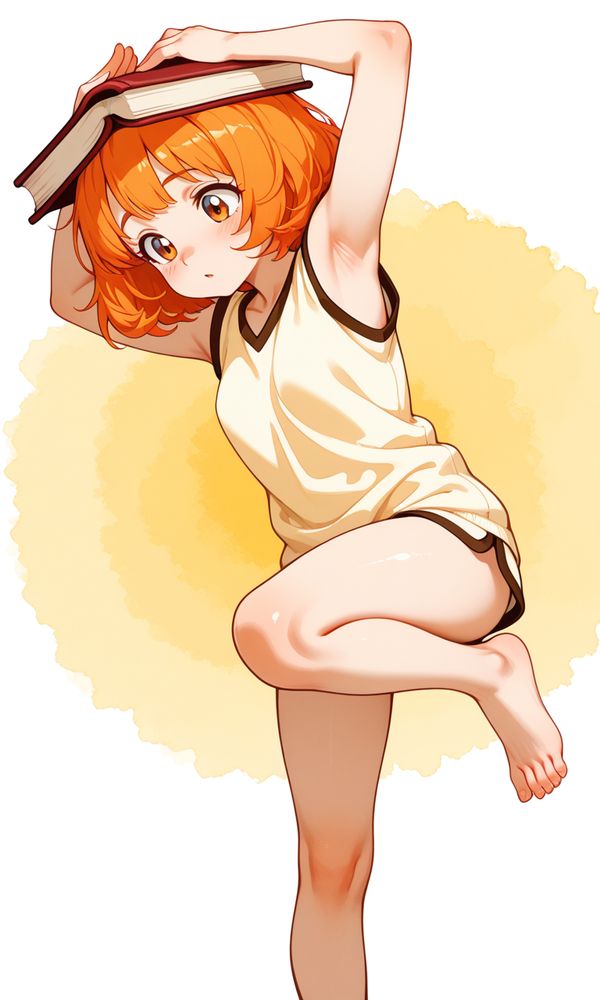 頭に本を乗せる女の子　その３