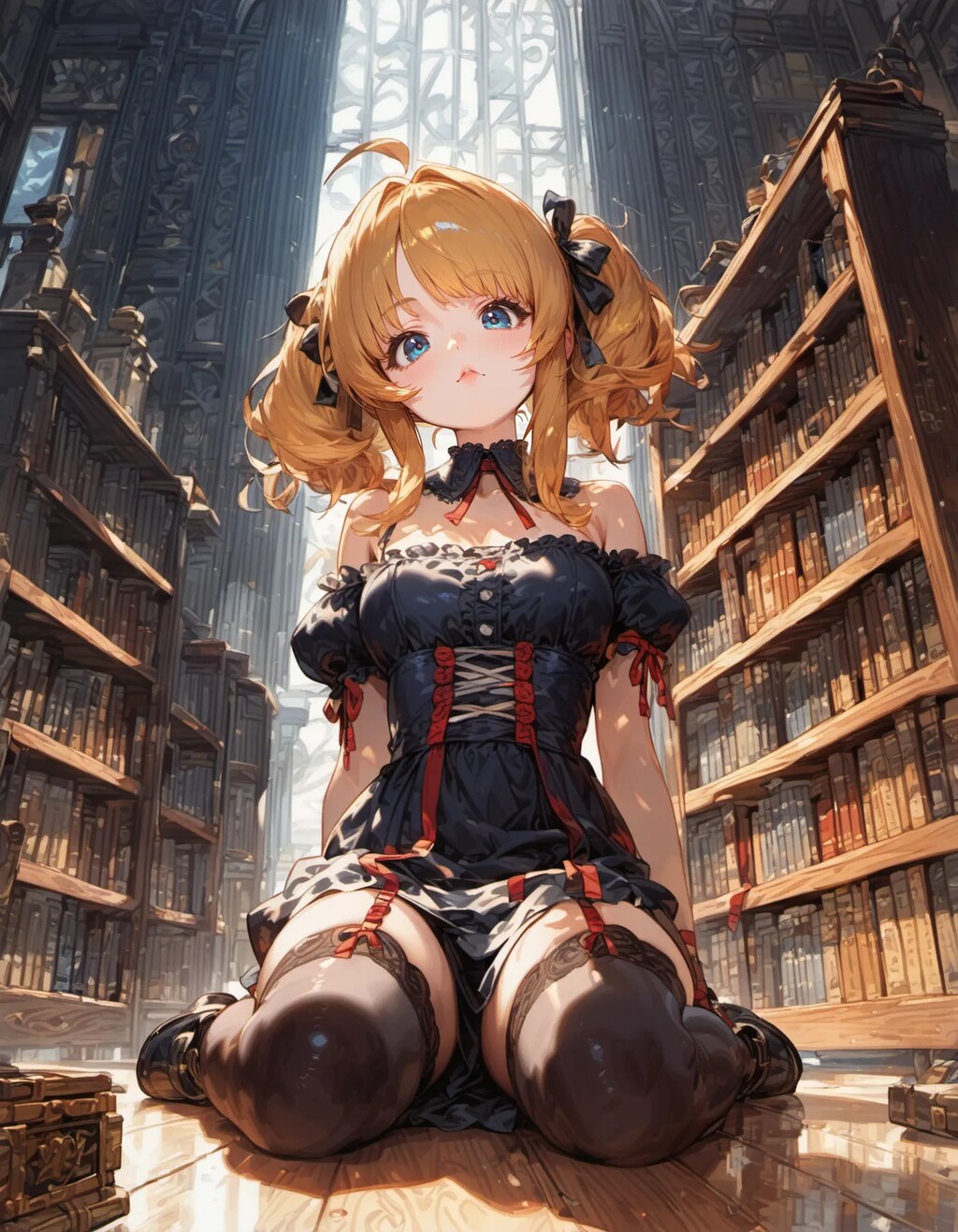 Gothic Lolita in the Grand Library