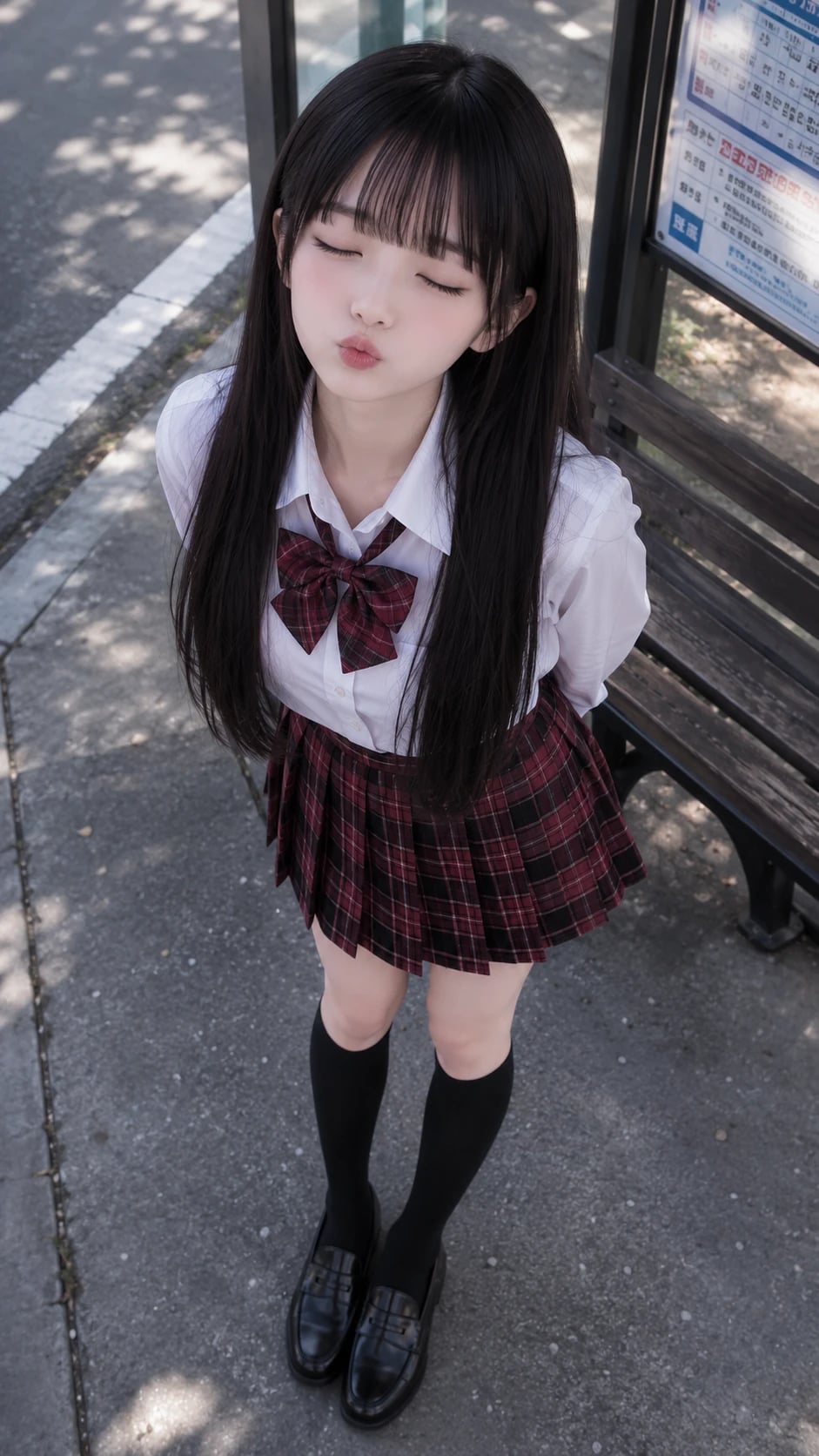 バス停。『ねえ、ほら、誰もいないよ？』女子高生