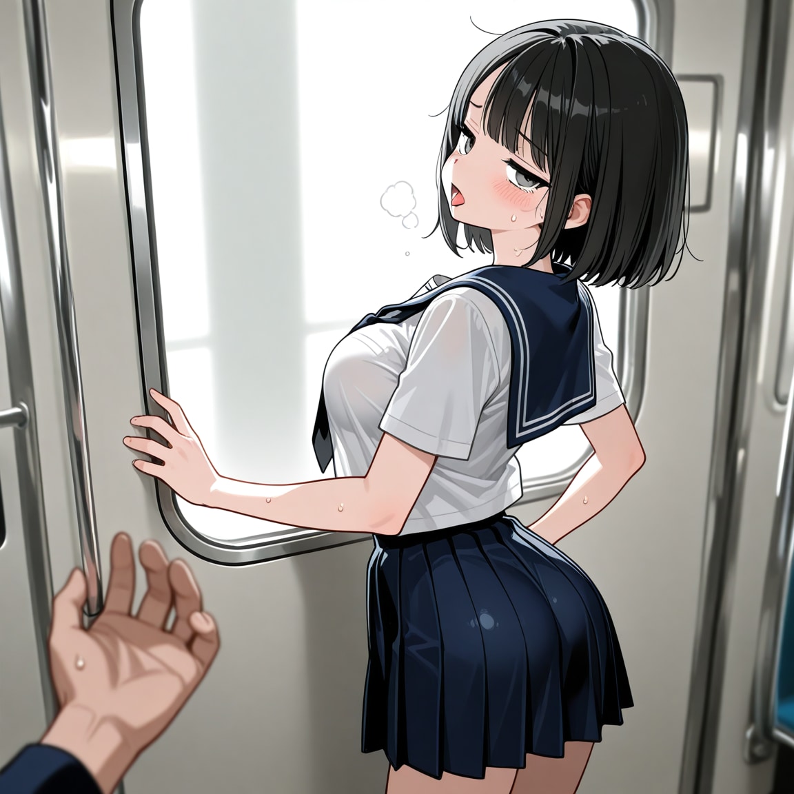 彼氏の前で痴漢される美琴ちゃん