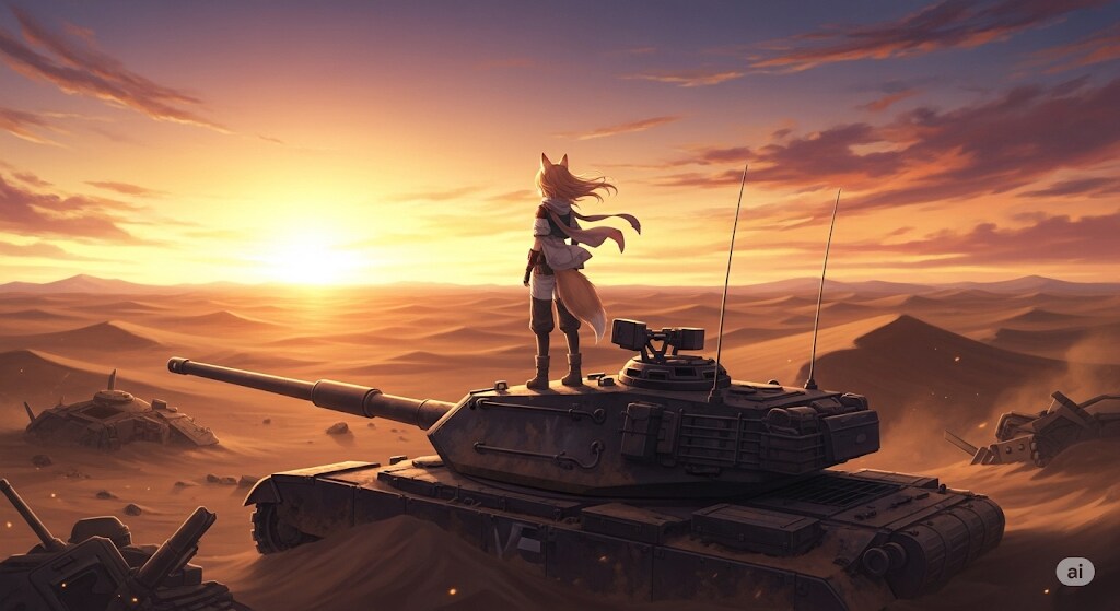 砂漠の夕日 | の人気AIイラスト・グラビア