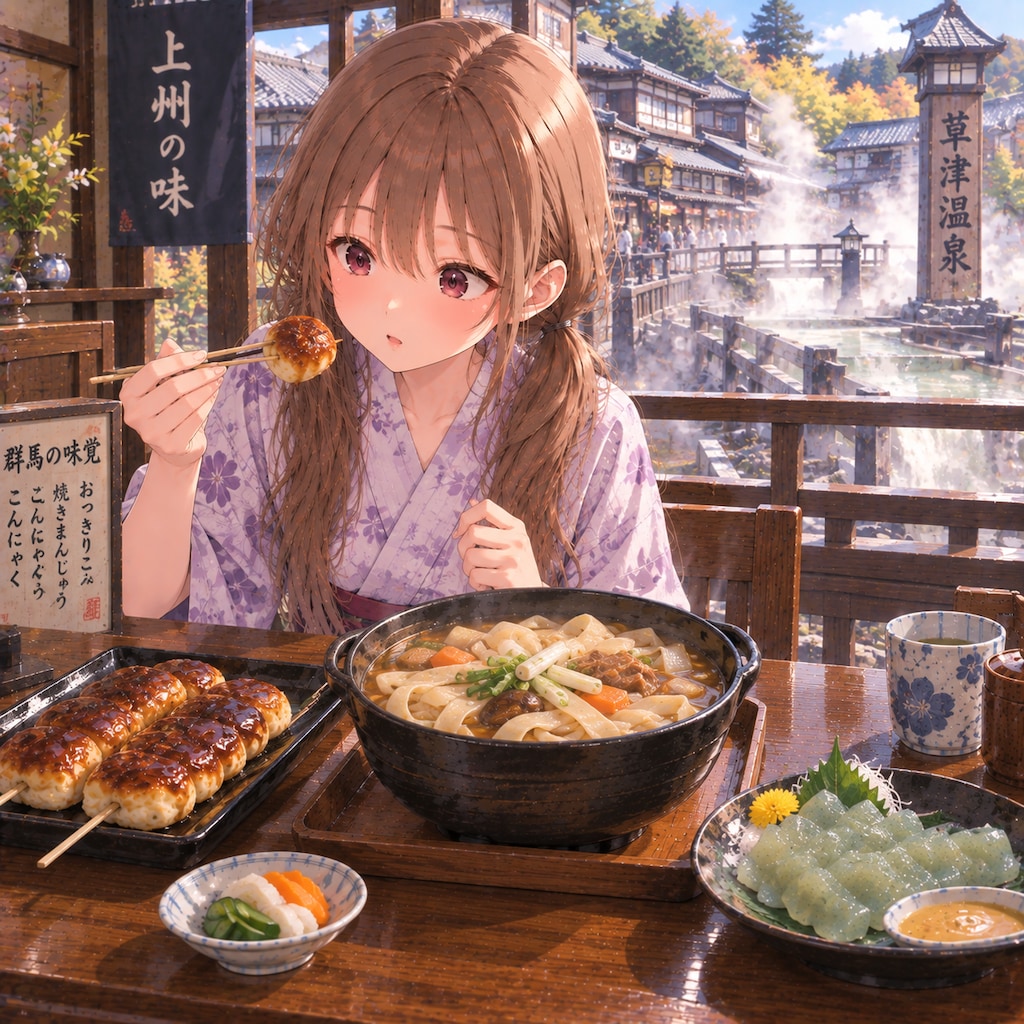 梢とランチ（９０）草津良いとこ一度はおいで：群馬