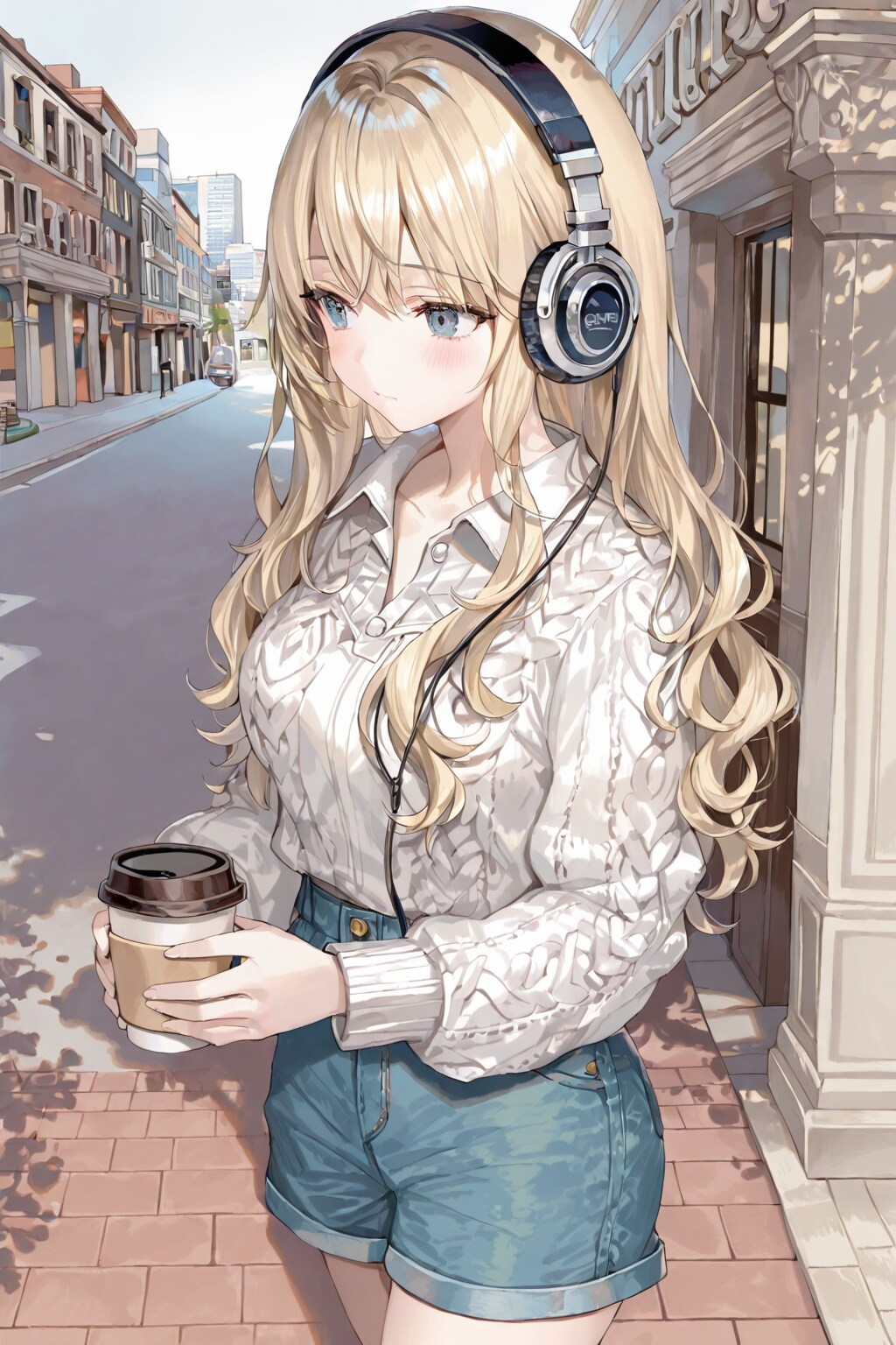 コーヒーとヘッドホン
