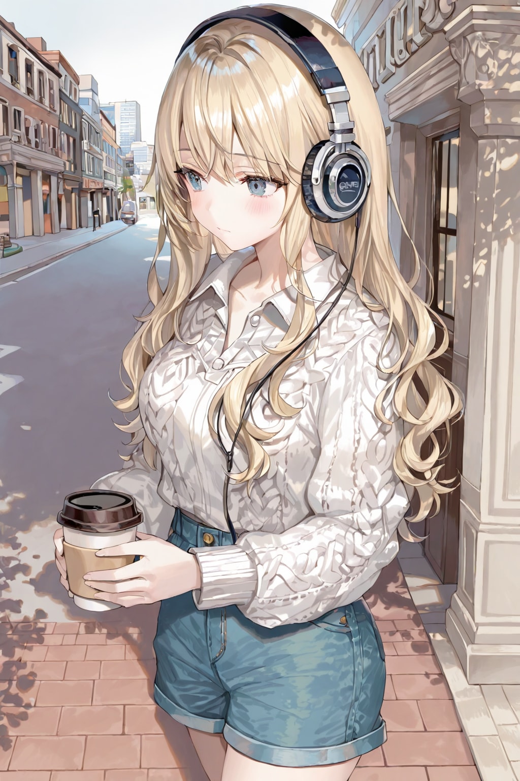 コーヒーとヘッドホン