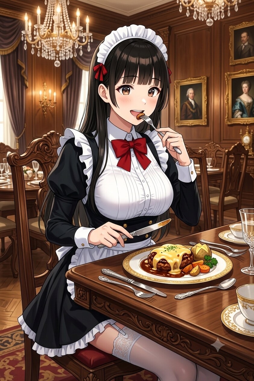 サキちゃんのメイドでハンバーグ