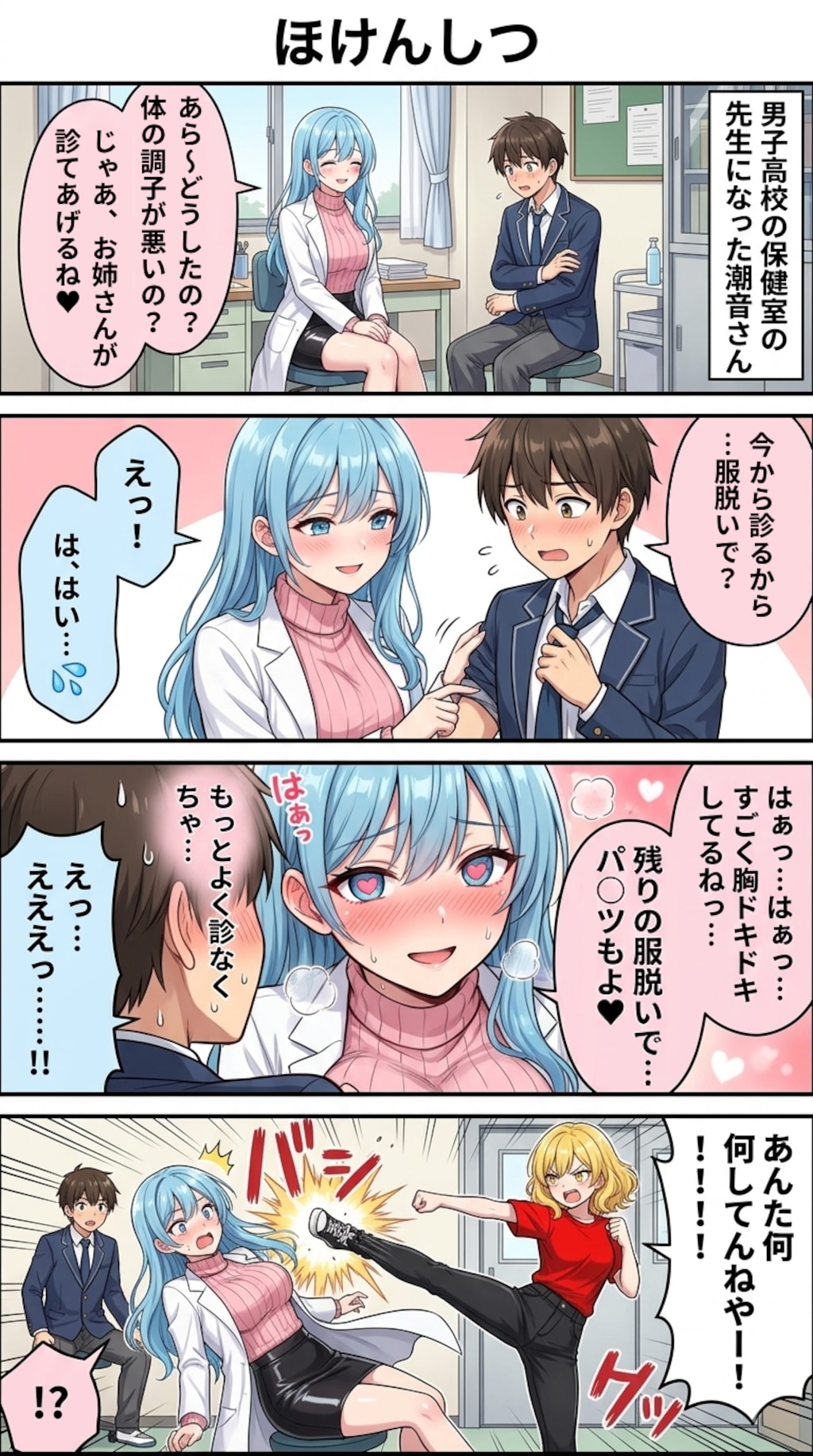 4コマ漫画「ほけんしつ」
