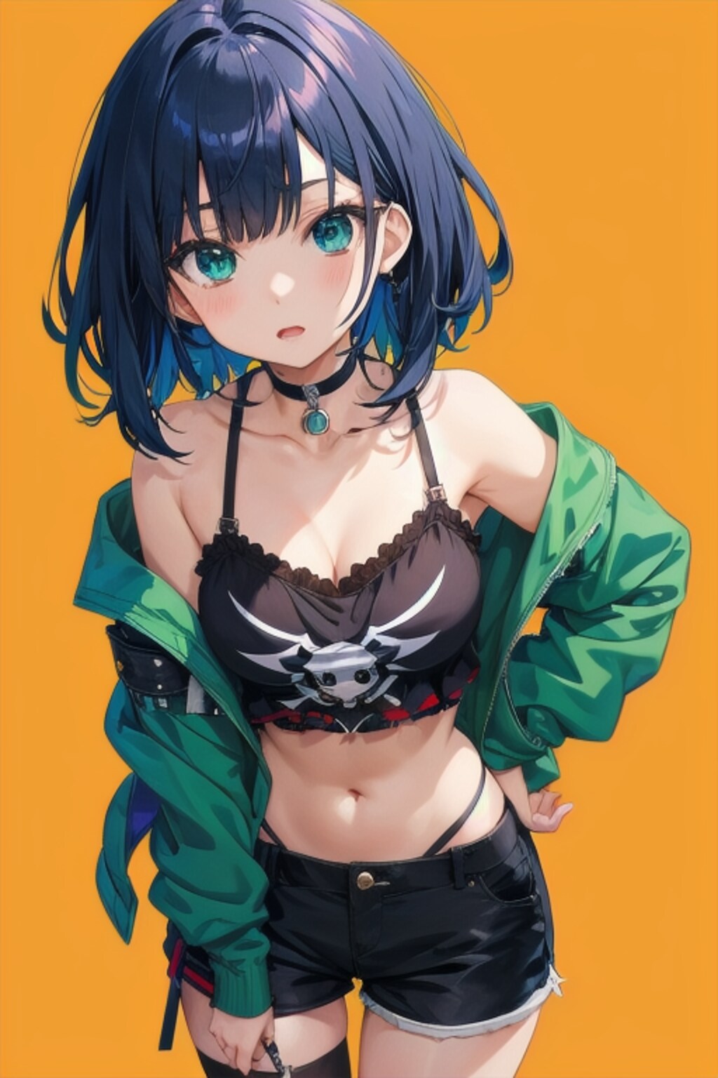 ストリートファッションの黒川あかね風