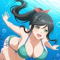 PixAIでイルカとビキニダイビングな金目さん👙🐬🌊❤️ 3枚目