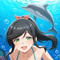 PixAIでイルカとビキニダイビングな金目さん👙🐬🌊❤️ 2枚目