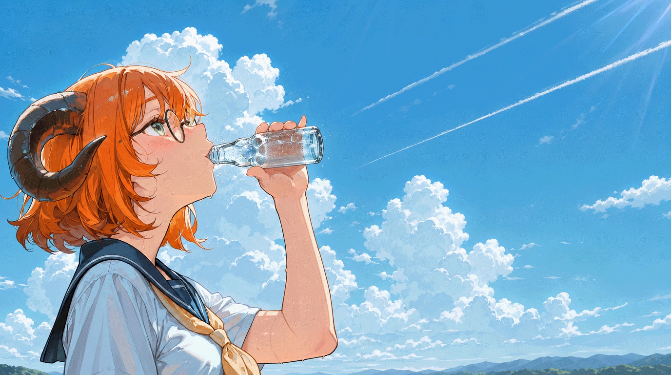 夏の空と瓶ラムネ