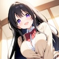 黒髪幼馴染ちゃん💕 3枚目