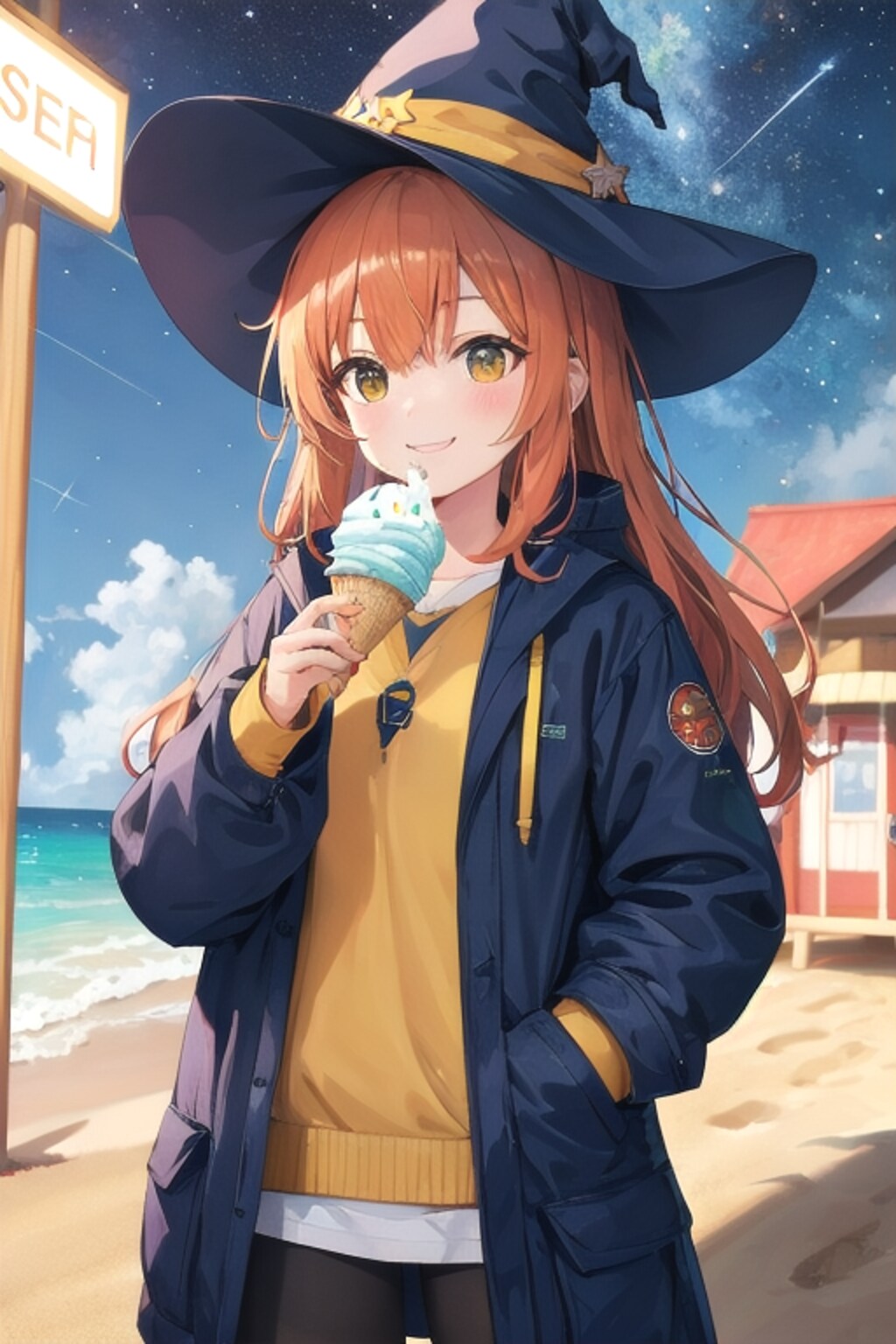 砂浜の魔女とミントアイス