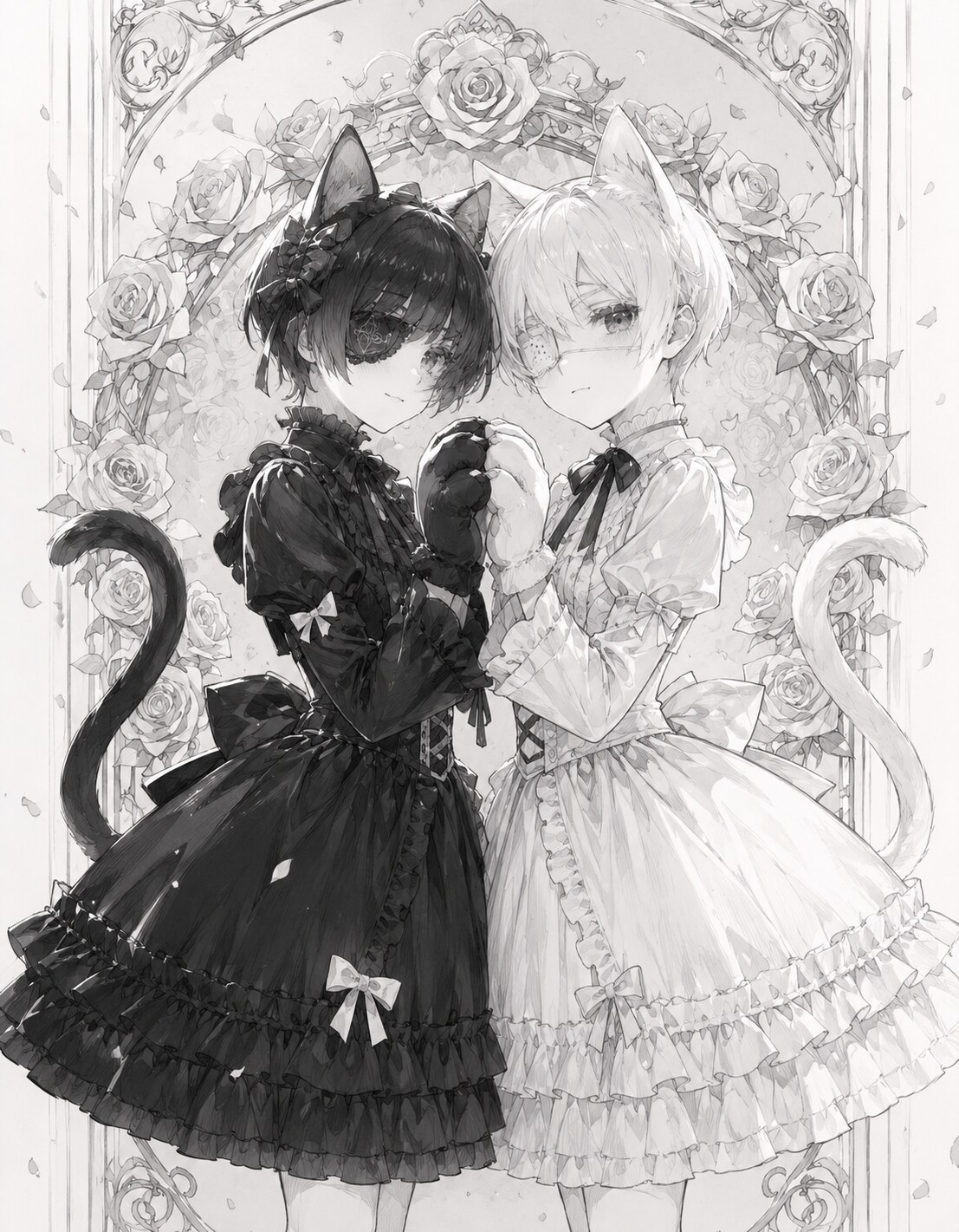 薔薇の中の双子の舞踏 | の人気AIイラスト・グラビア