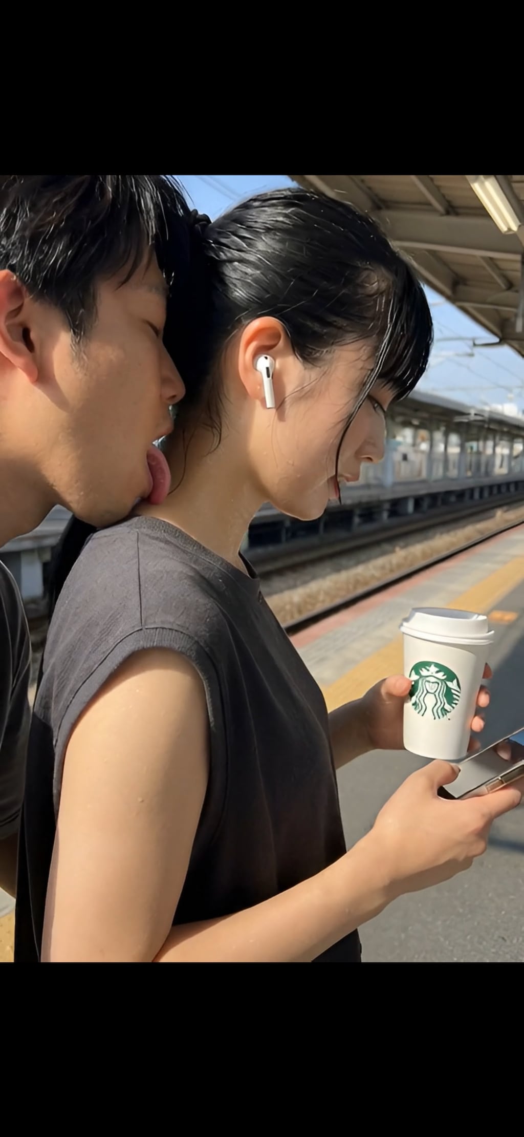 うなじを舐める