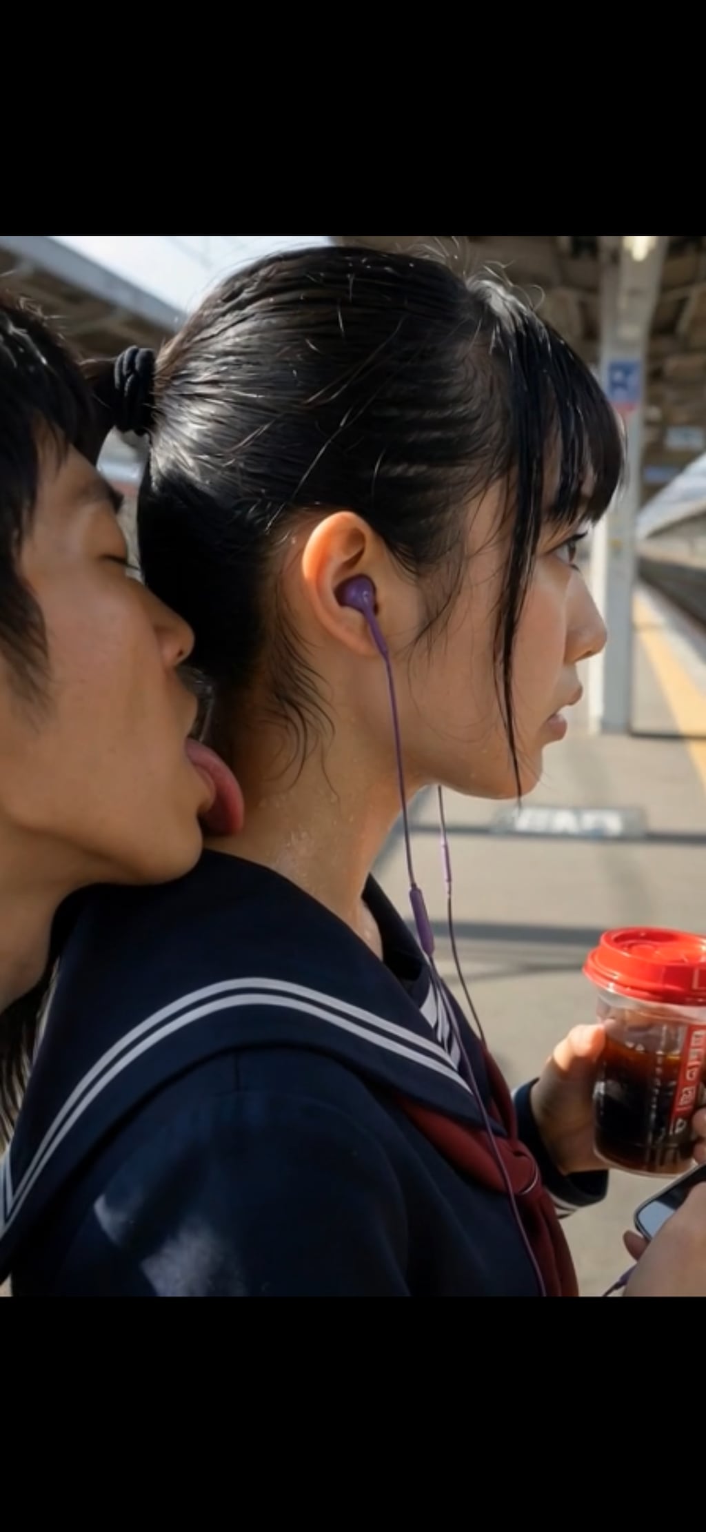 うなじを舐める