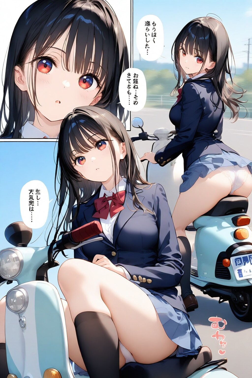 バイクに乗るリナちゃん_WAVE