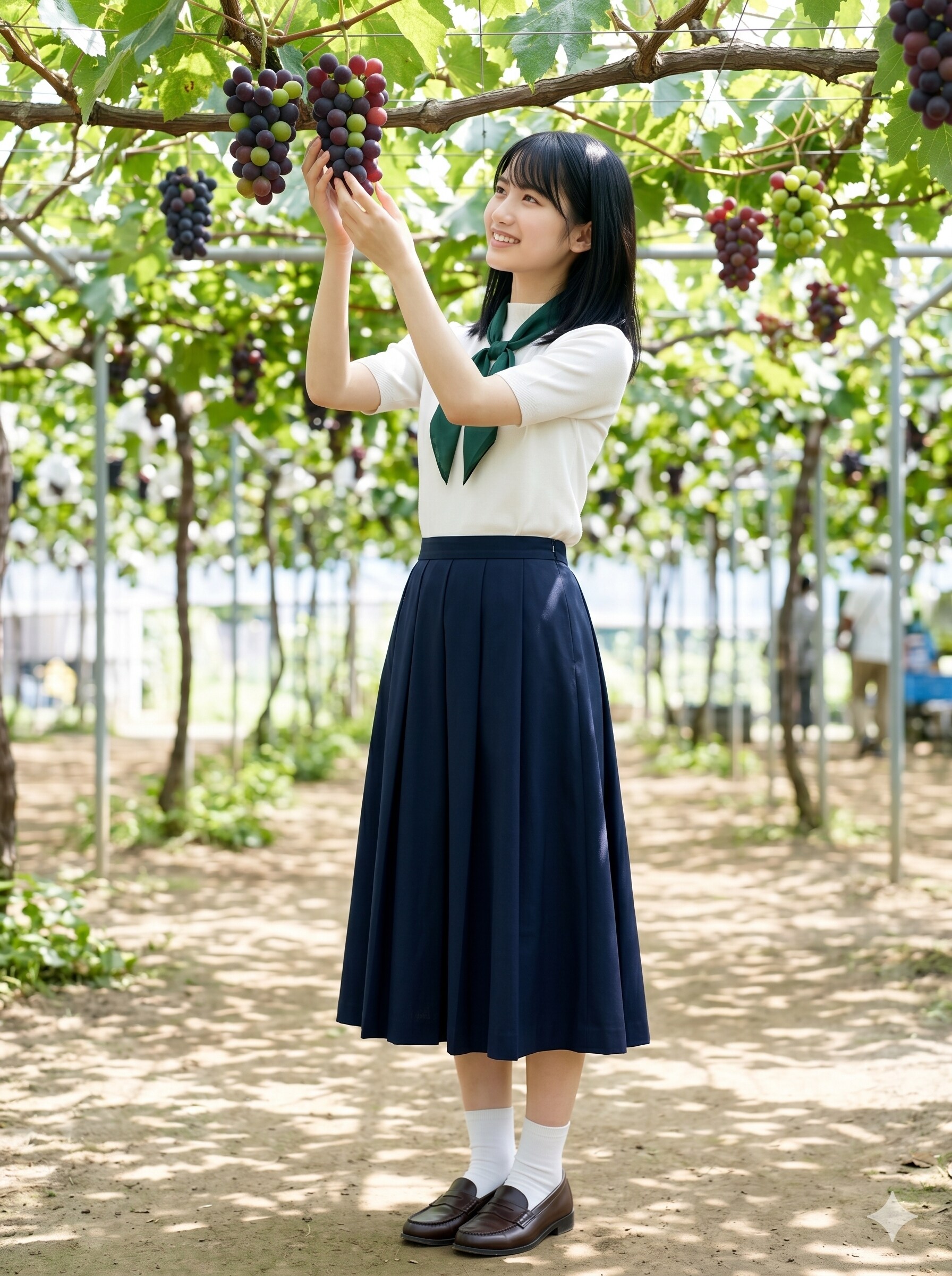 普通の美人　ぶどう狩り